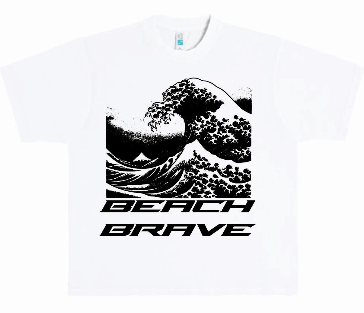 HEAVYWEIGHT BEACH BRAVE WAVE TEE - WHITE