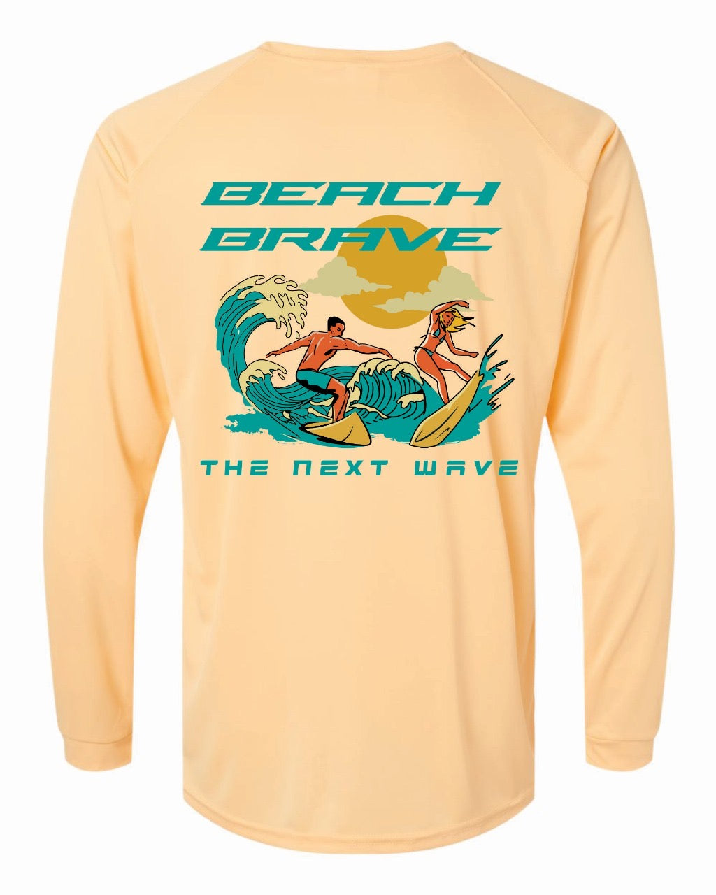 BEACH BRAVE UPF SURF RASHGUARD - APRICOT