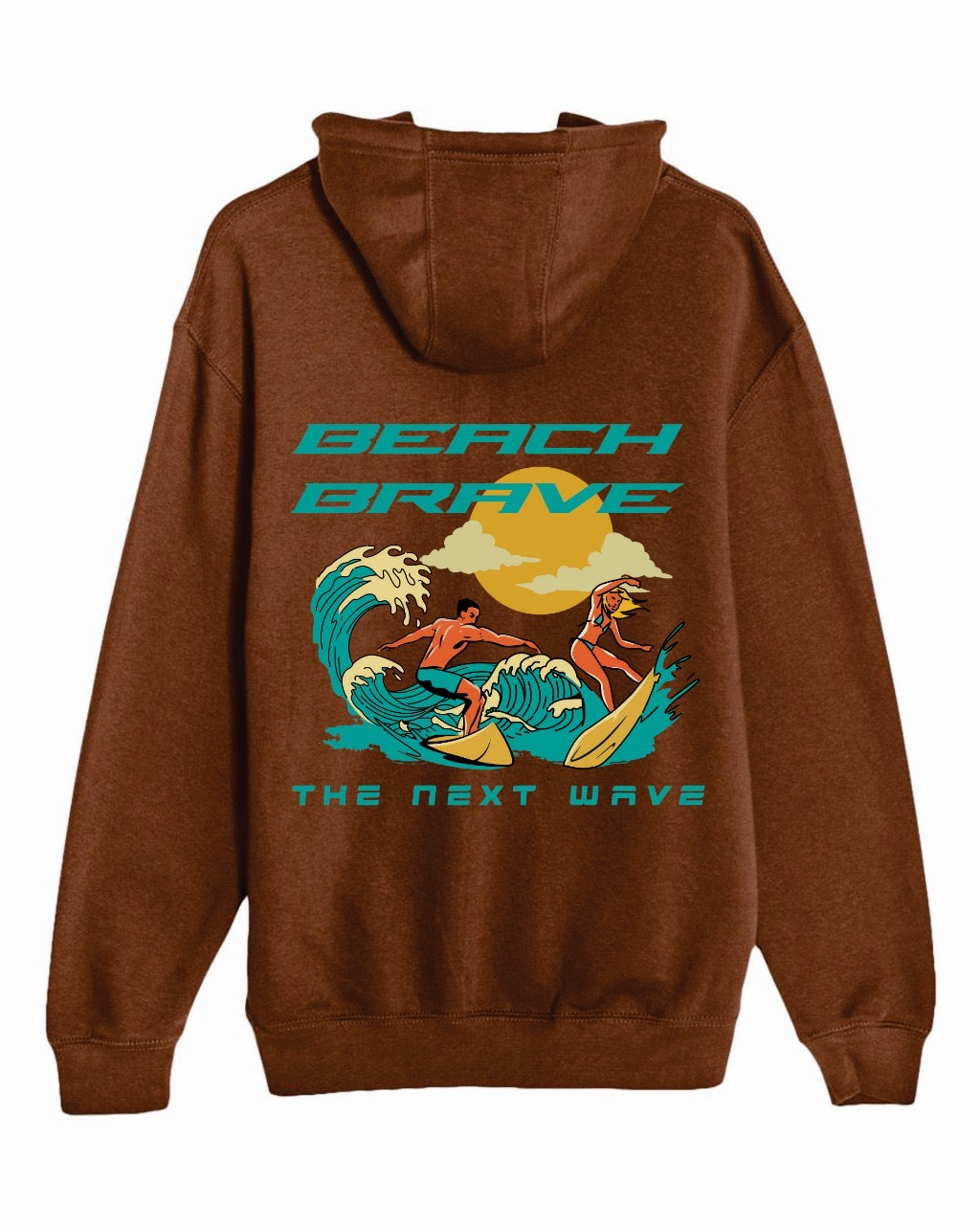 BEACH BRAVE PULLOVER SURF HOODIE - MOCHA