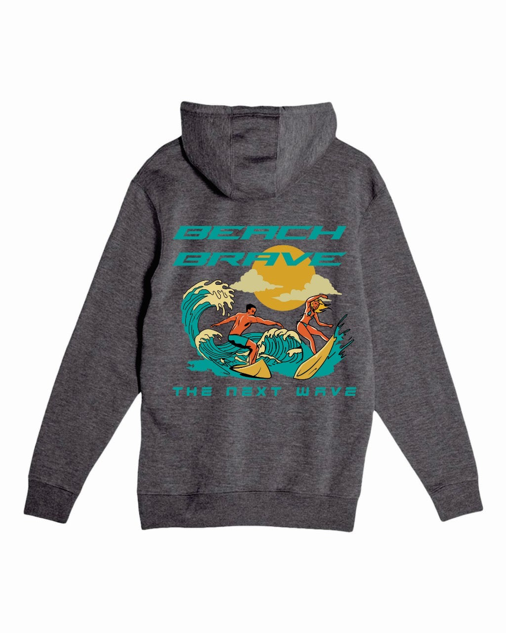 BEACH BRAVE PULLOVER SURF HOODIE - CHARCOAL