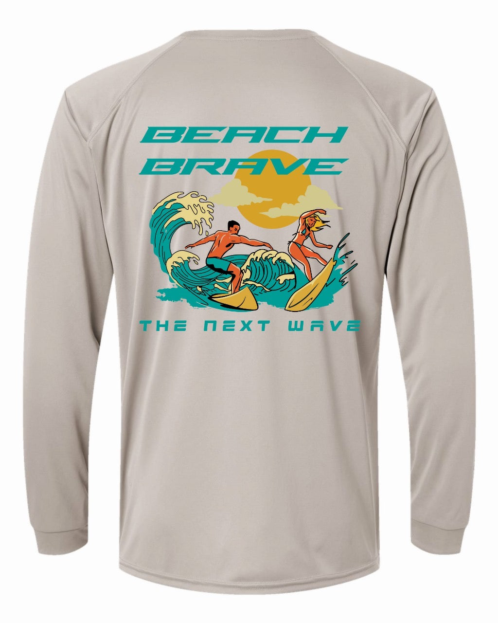 BEACH BRAVE UPF SURF RASHGUARD - SAND