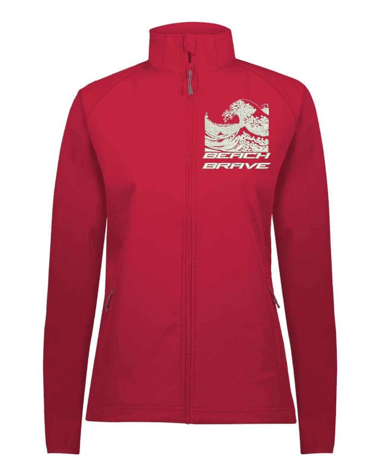 BEACH BRAVE  LADIES COACH JACKET - RED