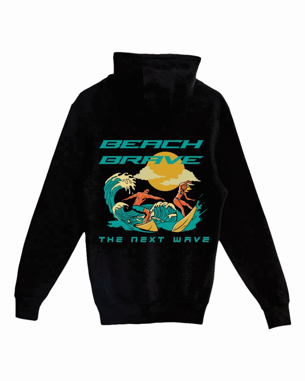 BEACH BRAVE PULLOVER SURF HOODIE - BLACK