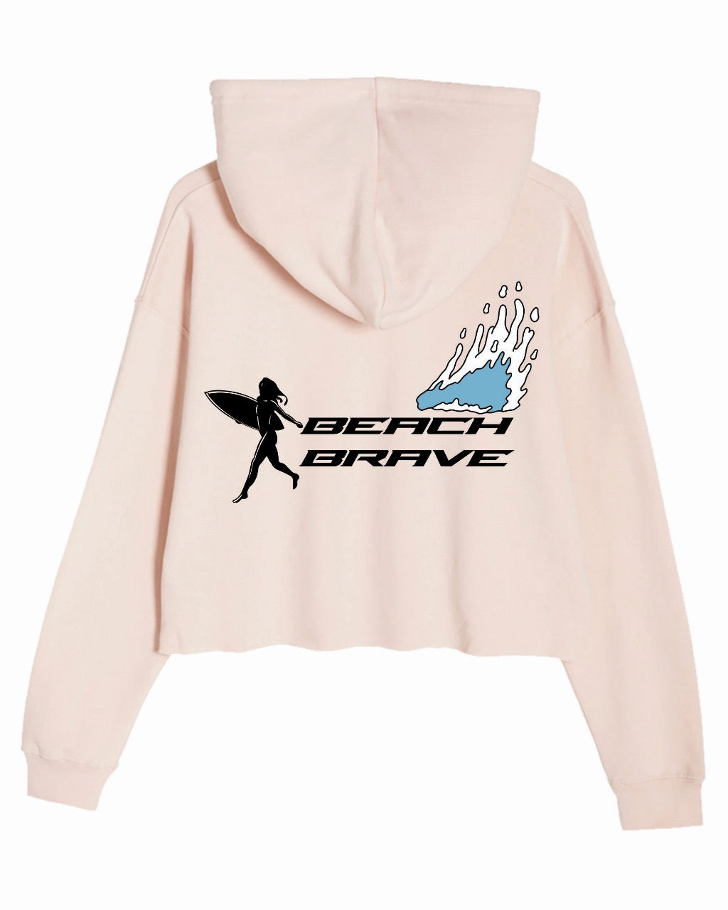 CROPPED BEACH BRAVE SHADOW HOODIE - BLUSH