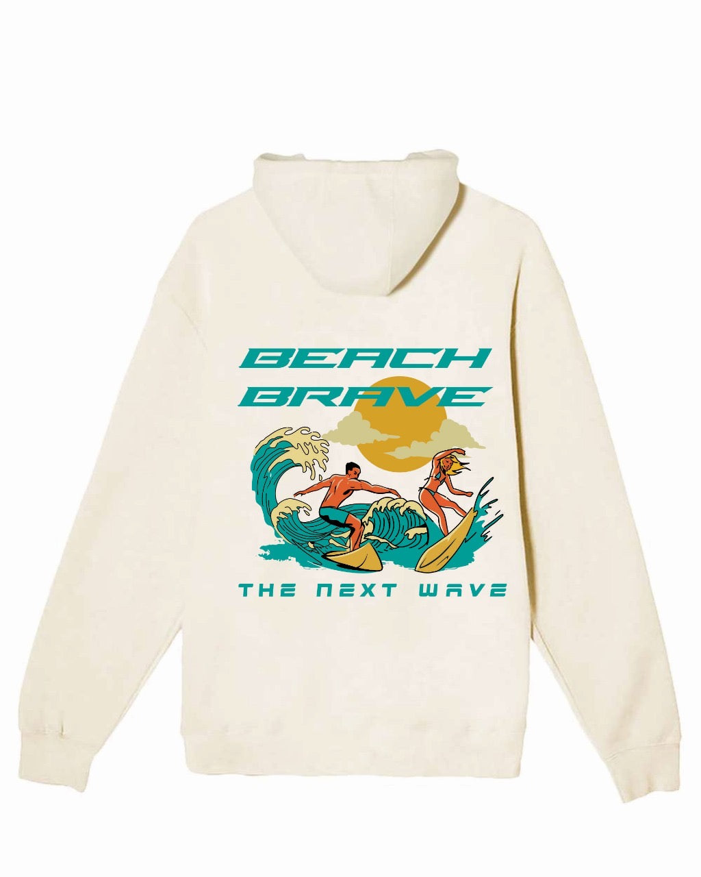 BEACH BRAVE PULLOVER SURF HOODIE - IVORY