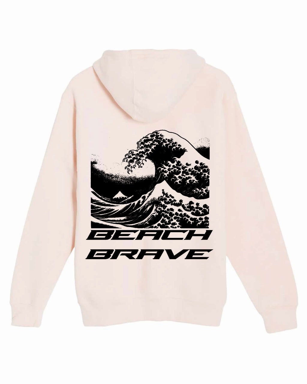 BEACH BRAVE PULLOVER WAVE HOODIE - PINK
