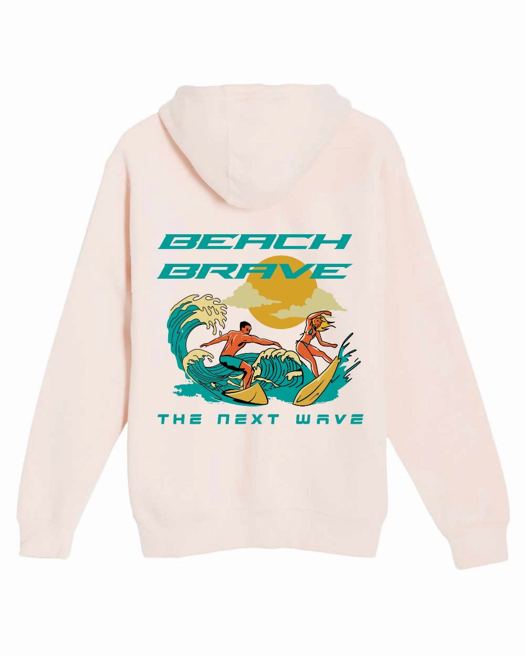 BEACH BRAVE PULLOVER SURF HOODIE - PINK