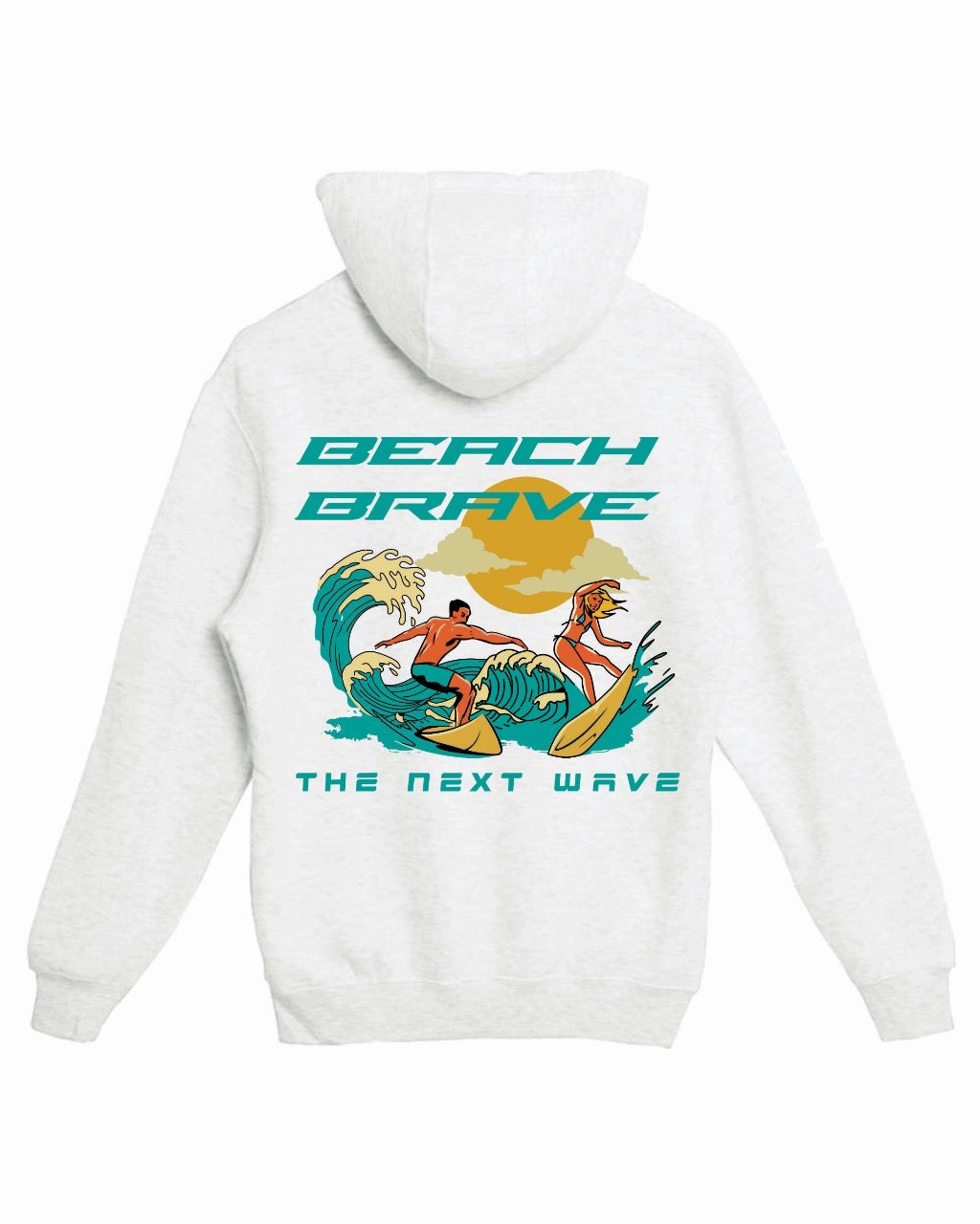 BEACH BRAVE PULLOVER SURF HOODIE - GRAY