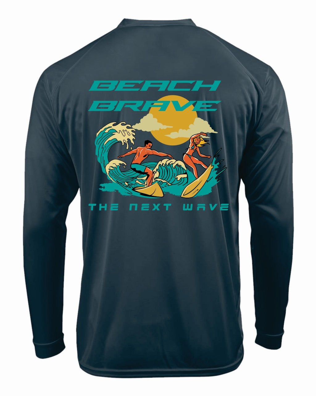 BEACH BRAVE UPF SURF RASHGUARD - CHARCOAL
