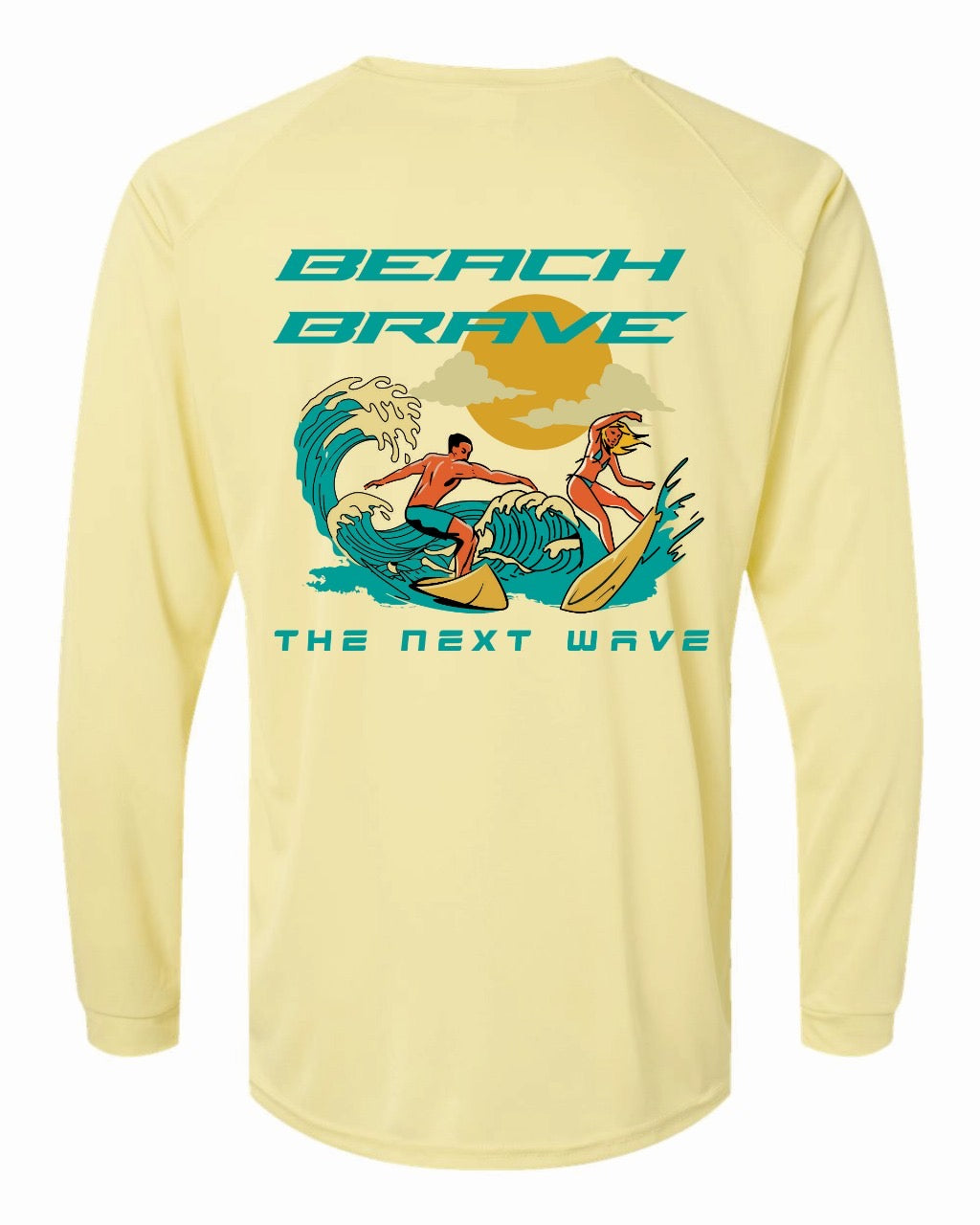 BEACH BRAVE UPF SURF RASHGUARD - SUNSHINE