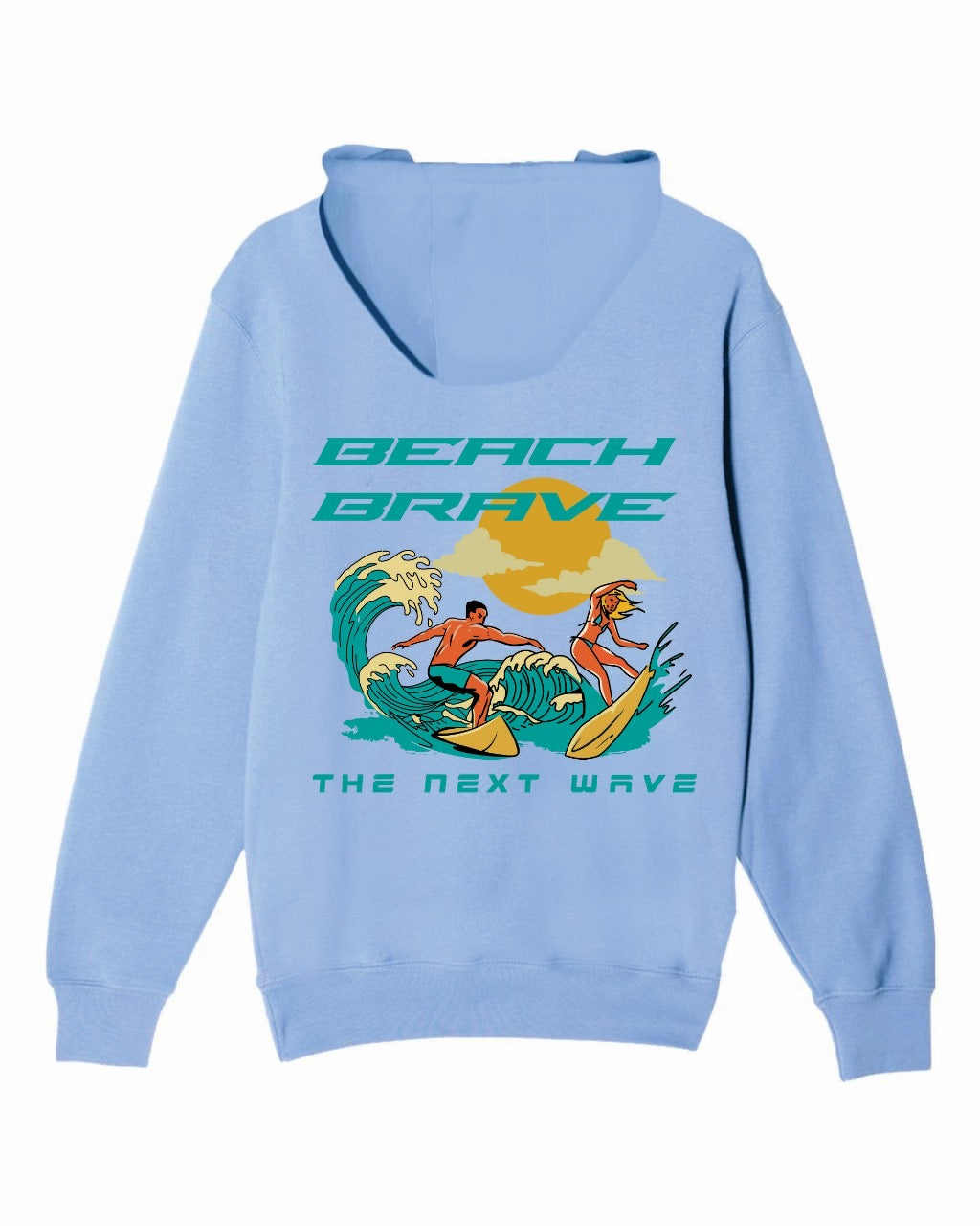 BEACH BRAVE PULLOVER SURF HOODIE - BLUE