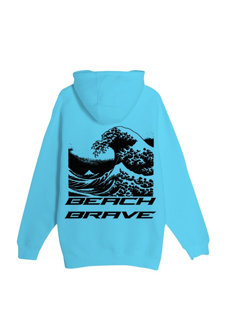 BEACH BRAVE PULLOVER WAVE HOODIE - OCEAN
