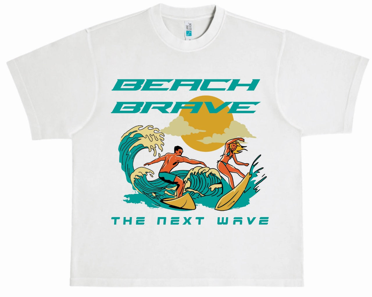 HEAVYWEIGHT BEACH BRAVE SURF TEE - GRAY