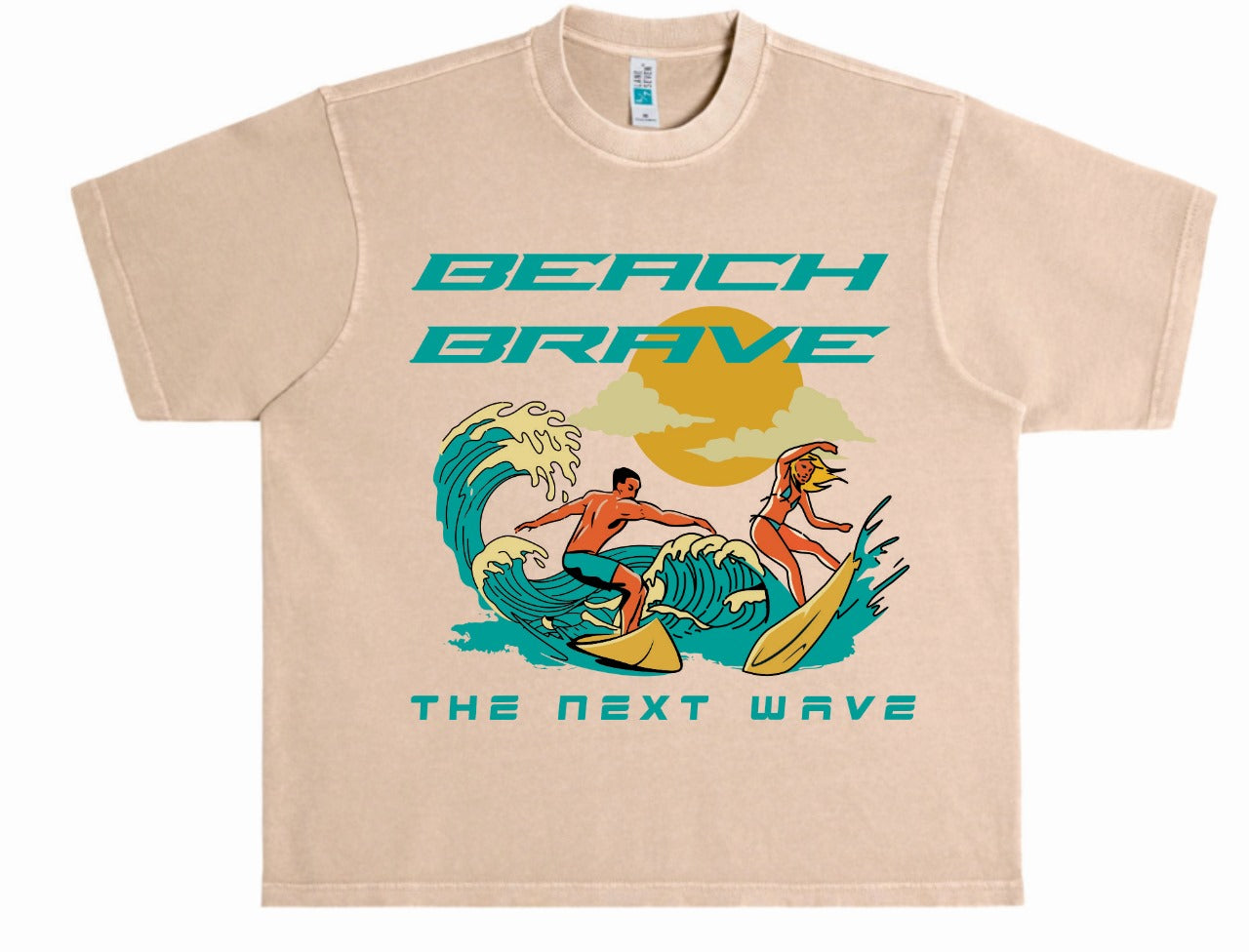 HEAVYWEIGHT BEACH BRAVE SURF TEE - APRICOT