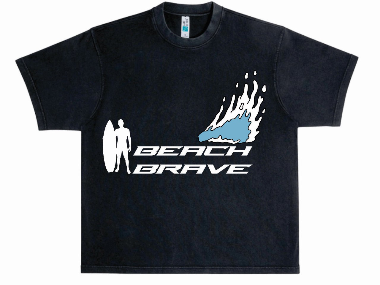 HEAVYWEIGHT BEACH BRAVE STANDING SHADOW TEE - BLACK