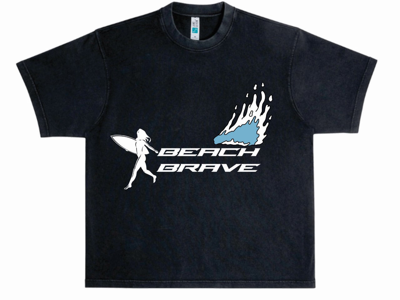 HEAVYWEIGHT BEACH BRAVE RUNNING SHADOW TEE - BLACK