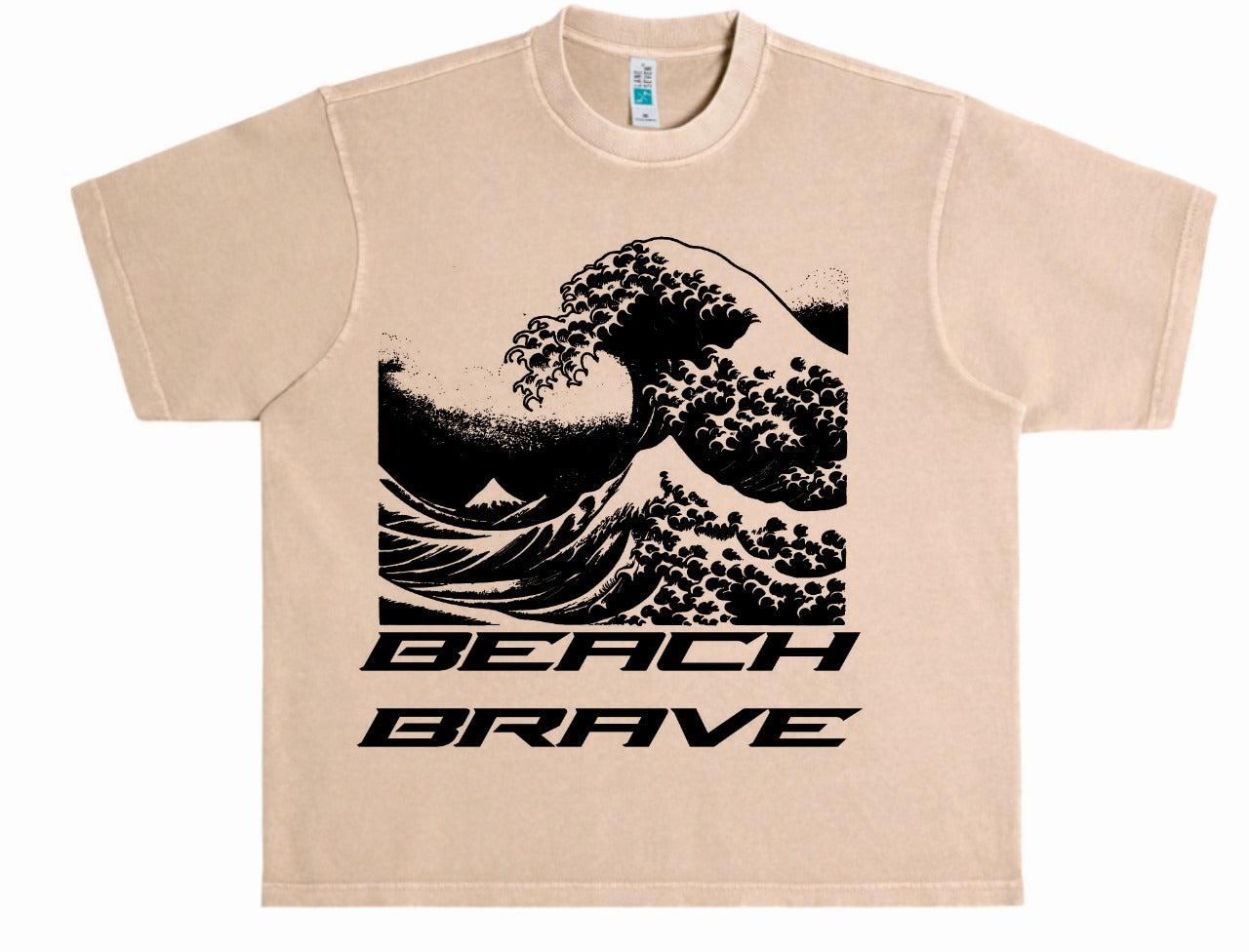 HEAVYWEIGHT BEACH BRAVE WAVE TEE - APRICOT