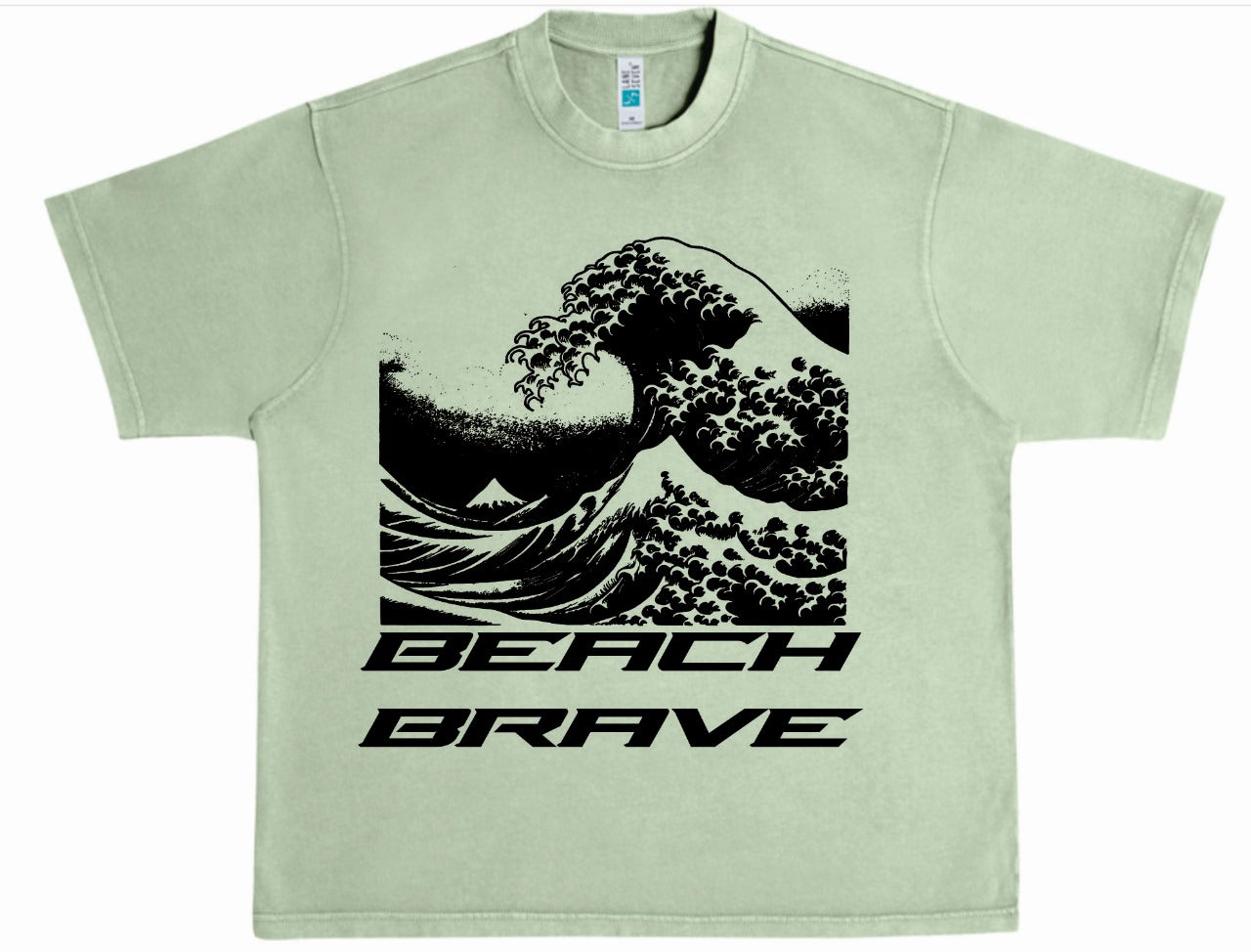HEAVYWEIGHT BEACH BRAVE WAVE TEE - GREEN