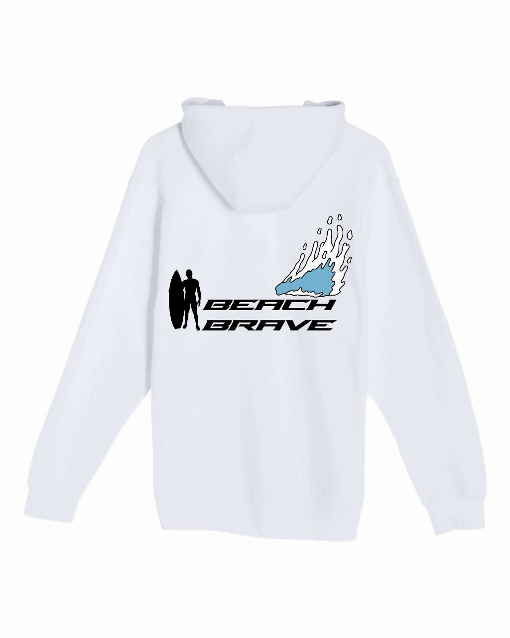 BEACH BRAVE PULLOVER SHADOW HOODIE - WHITE