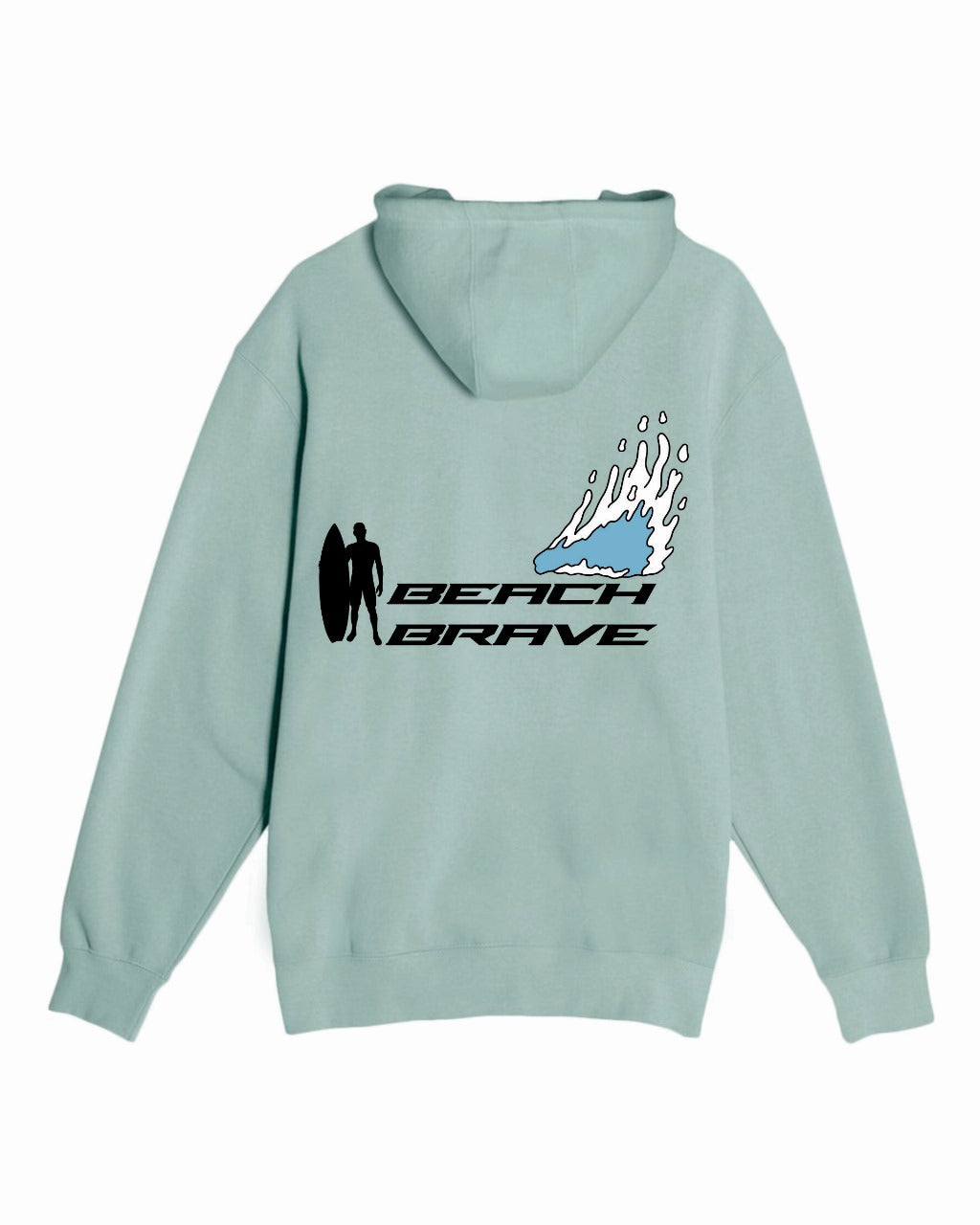 BEACH BRAVE PULLOVER SHADOW HOODIE - MINT