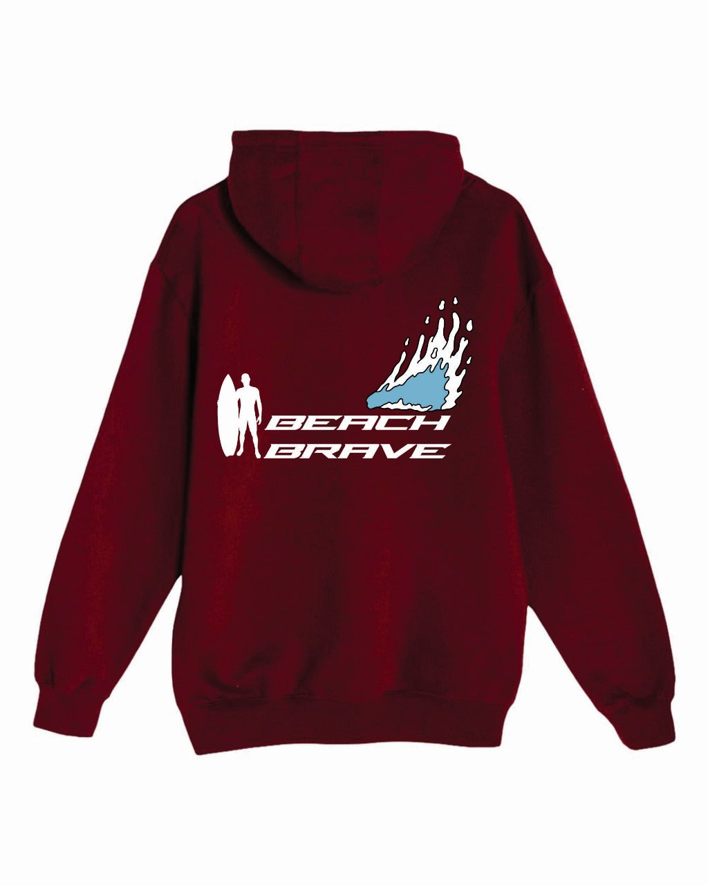 BEACH BRAVE PULLOVER SHADOW HOODIE - BURGUNDY