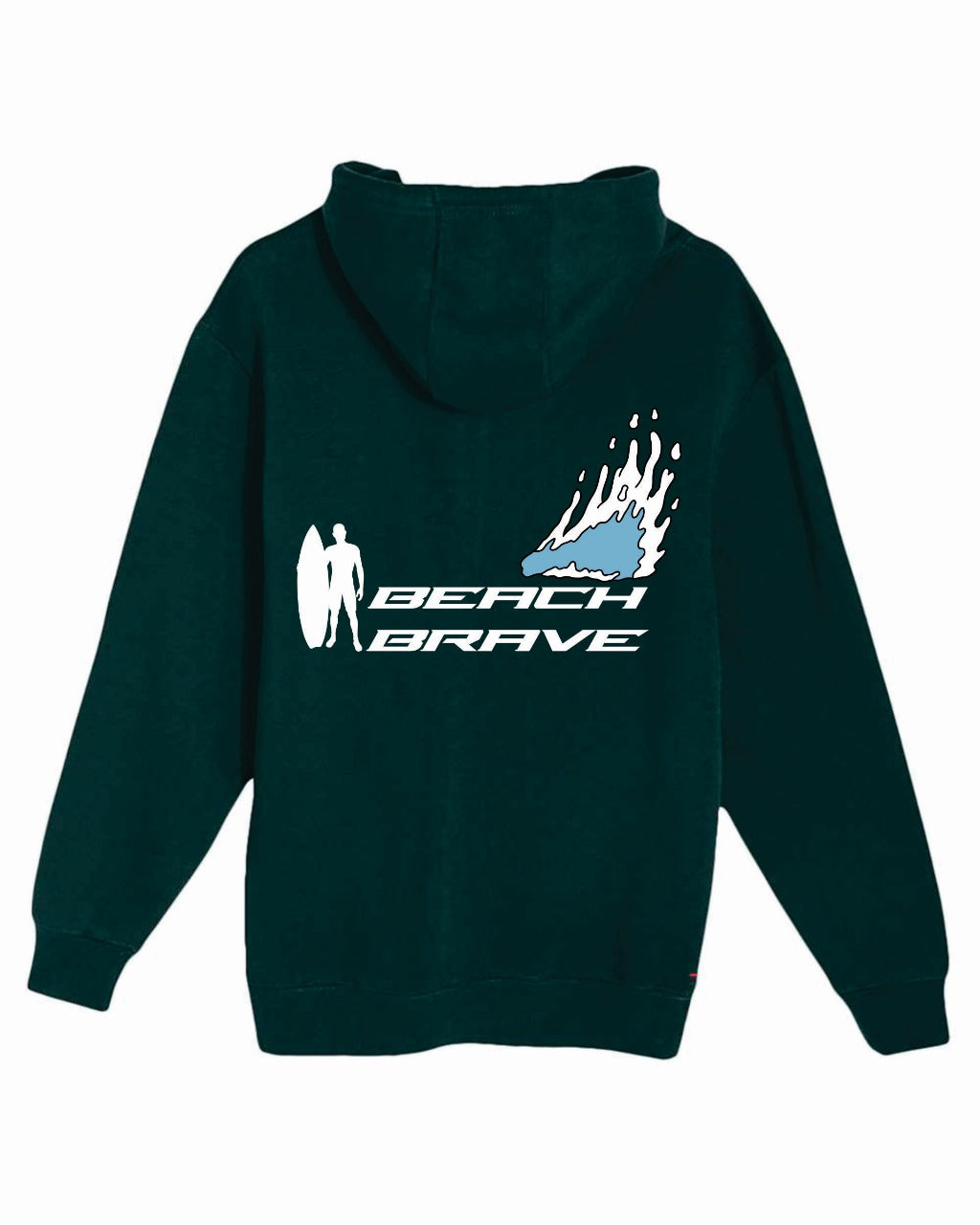 BEACH BRAVE PULLOVER SHADOW HOODIE - EMERALD