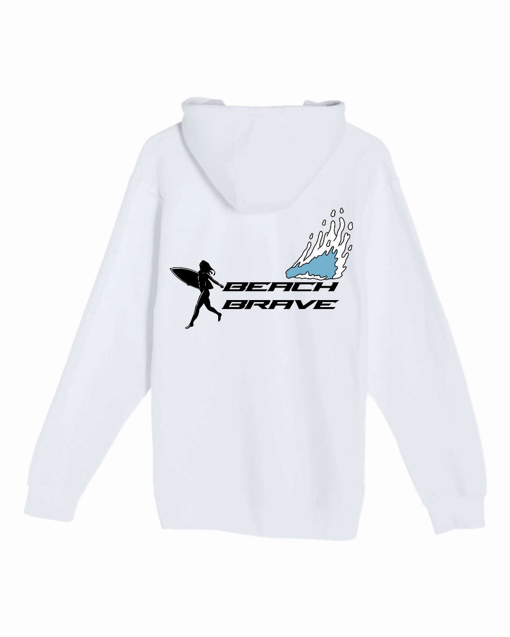 BEACH BRAVE PULLOVER RUNNING SHADOW HOODIE - WHITE