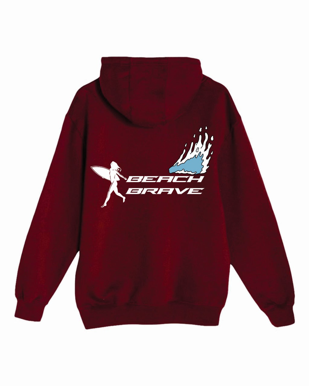 BEACH BRAVE PULLOVER RUNNING SHADOW HOODIE - BURGUNDY