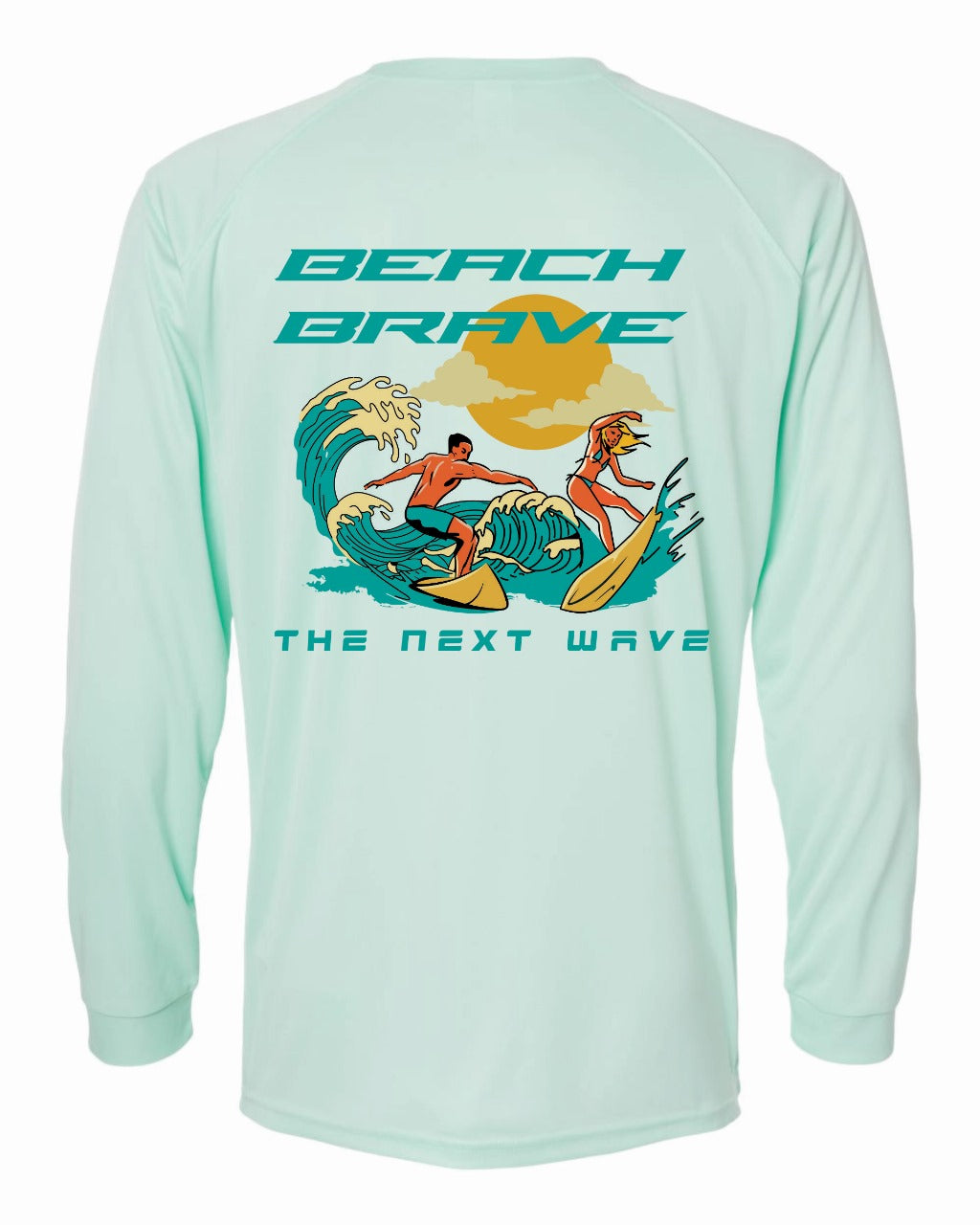 BEACH BRAVE UPF SURF RASHGUARD - MINT