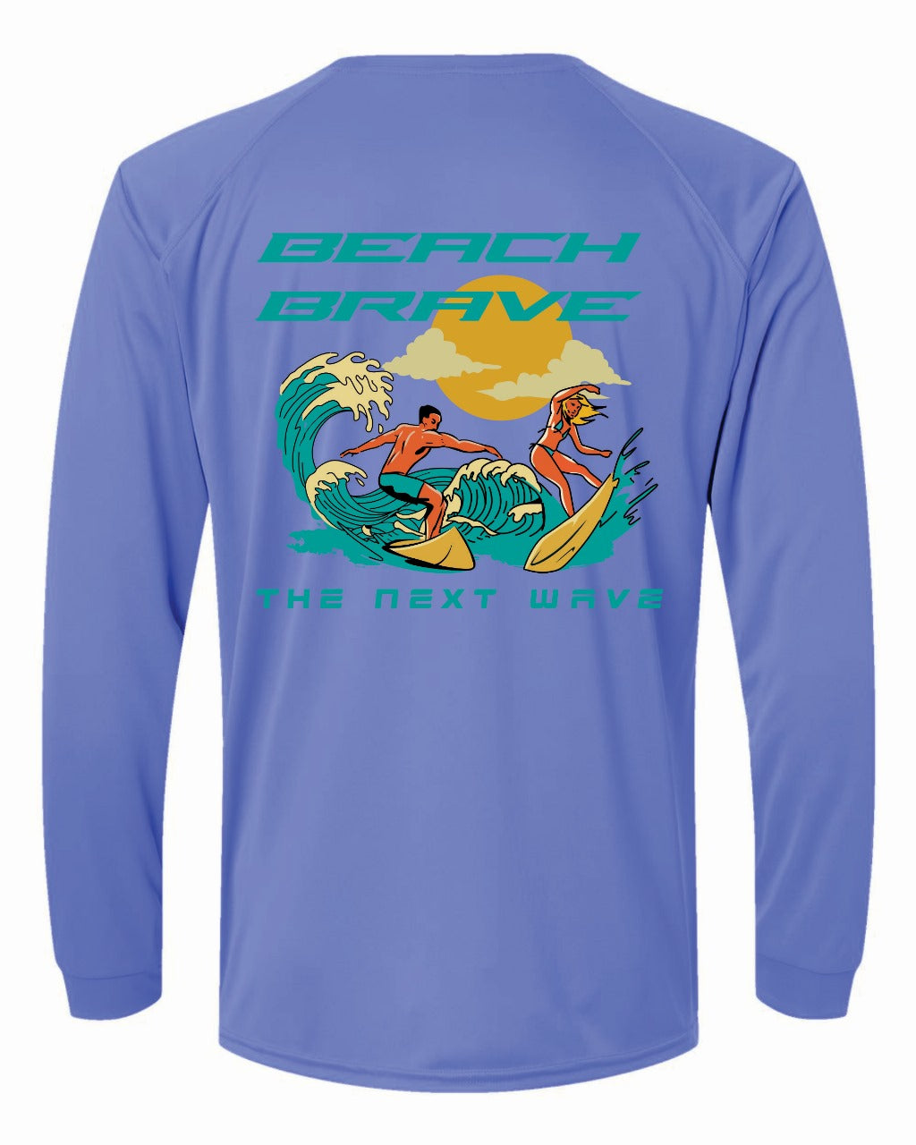 BEACH BRAVE UPF SURF RASHGUARD - BLUE