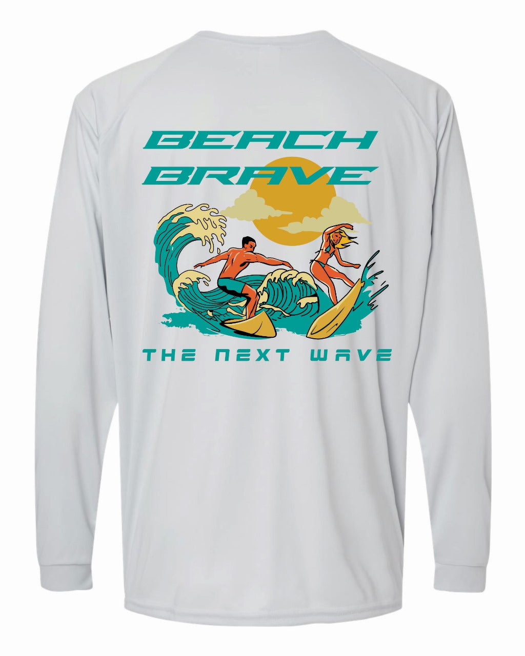 BEACH BRAVE UPF SURF RASHGUARD - GRAY