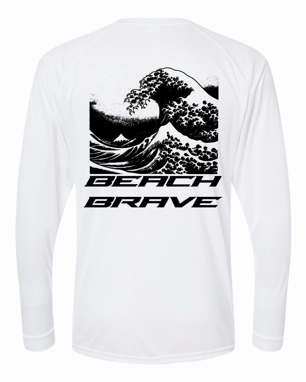 BEACH BRAVE UPF WAVE RASHGUARD -WHITE