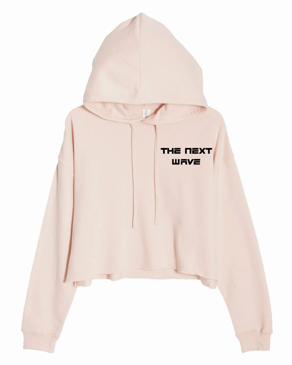 CROPPED BEACH BRAVE SURF HOODIE - BLUSH