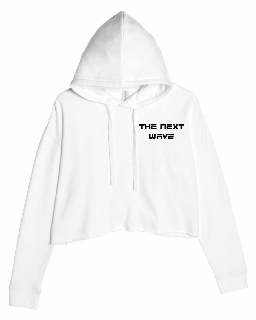 CROPPED BEACH BRAVE SHADOW HOODIE - WHITE