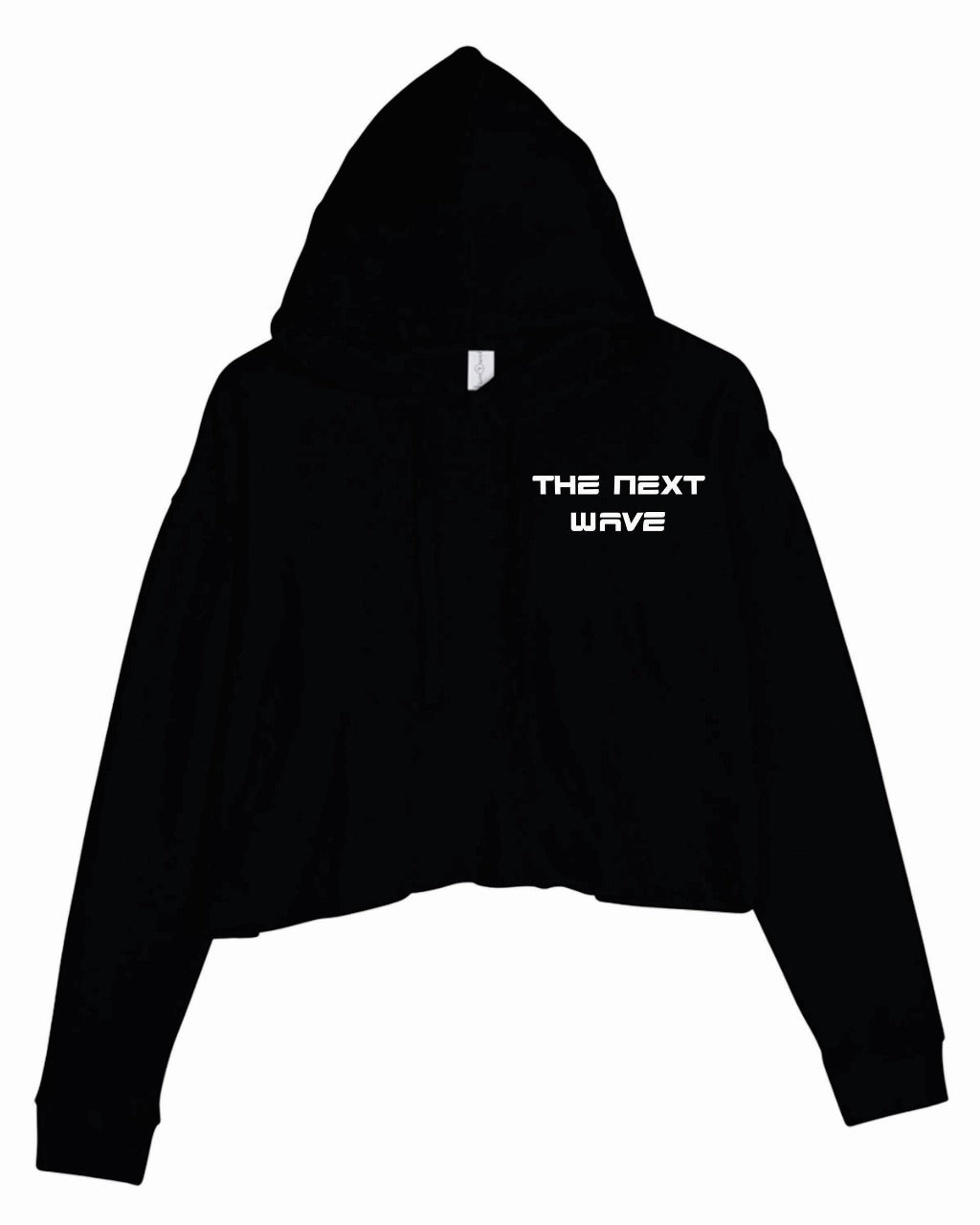 CROPPED BEACH BRAVE SURF HOODIE - BLACK