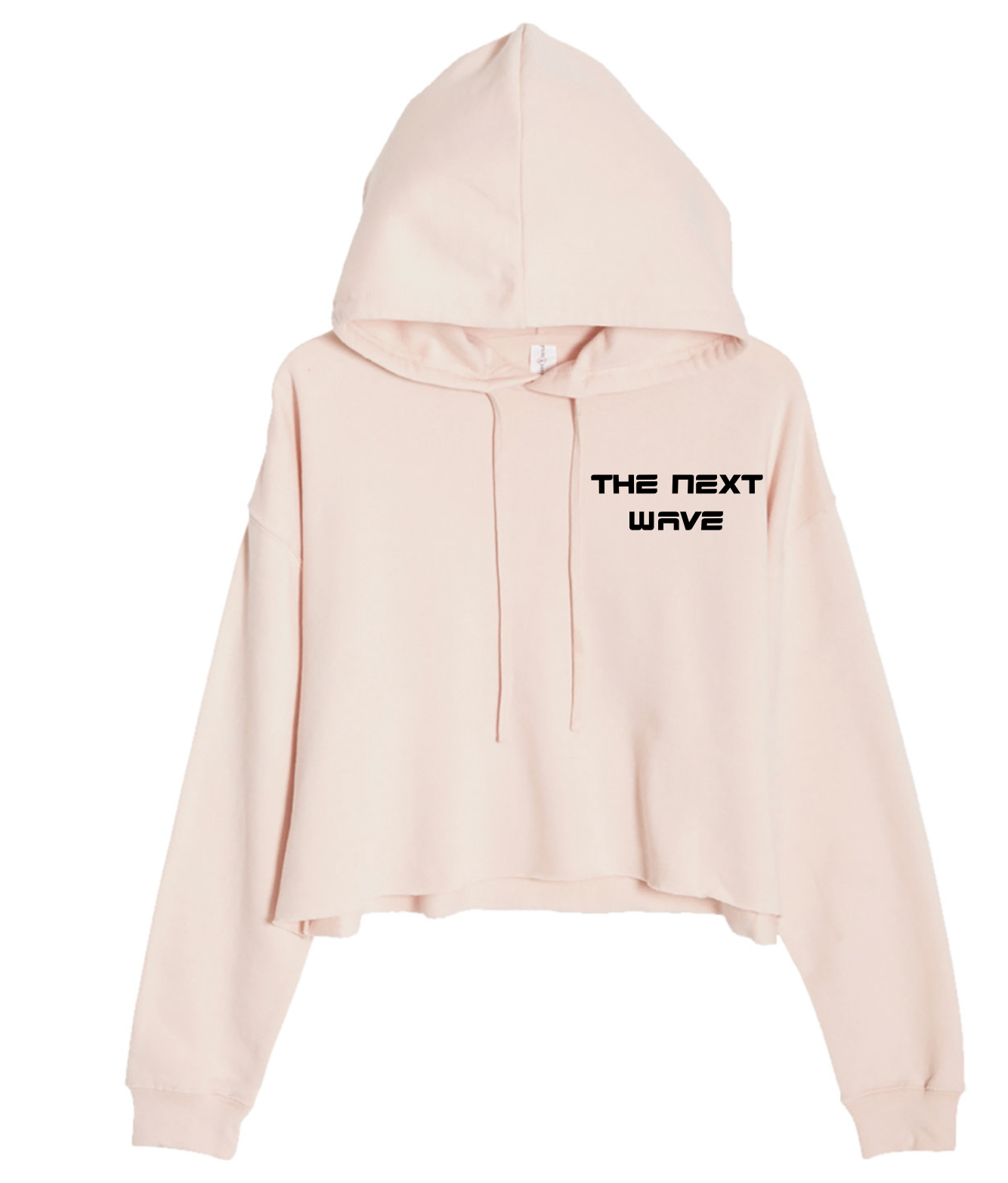CROPPED BEACH BRAVE WAVE HOODIE - BLUSH