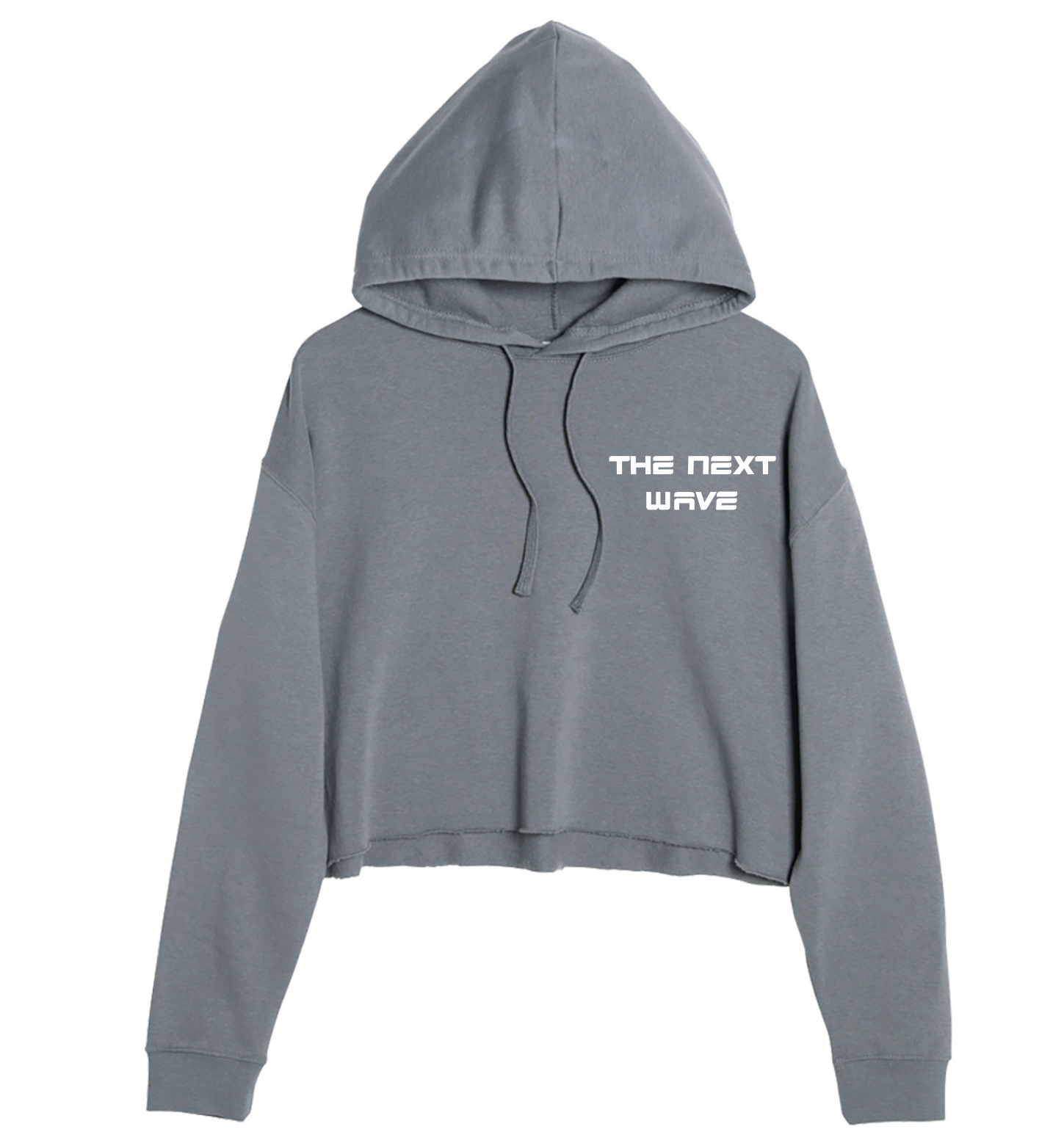 CROPPED BEACH BRAVE WAVE HOODIE - GRAY