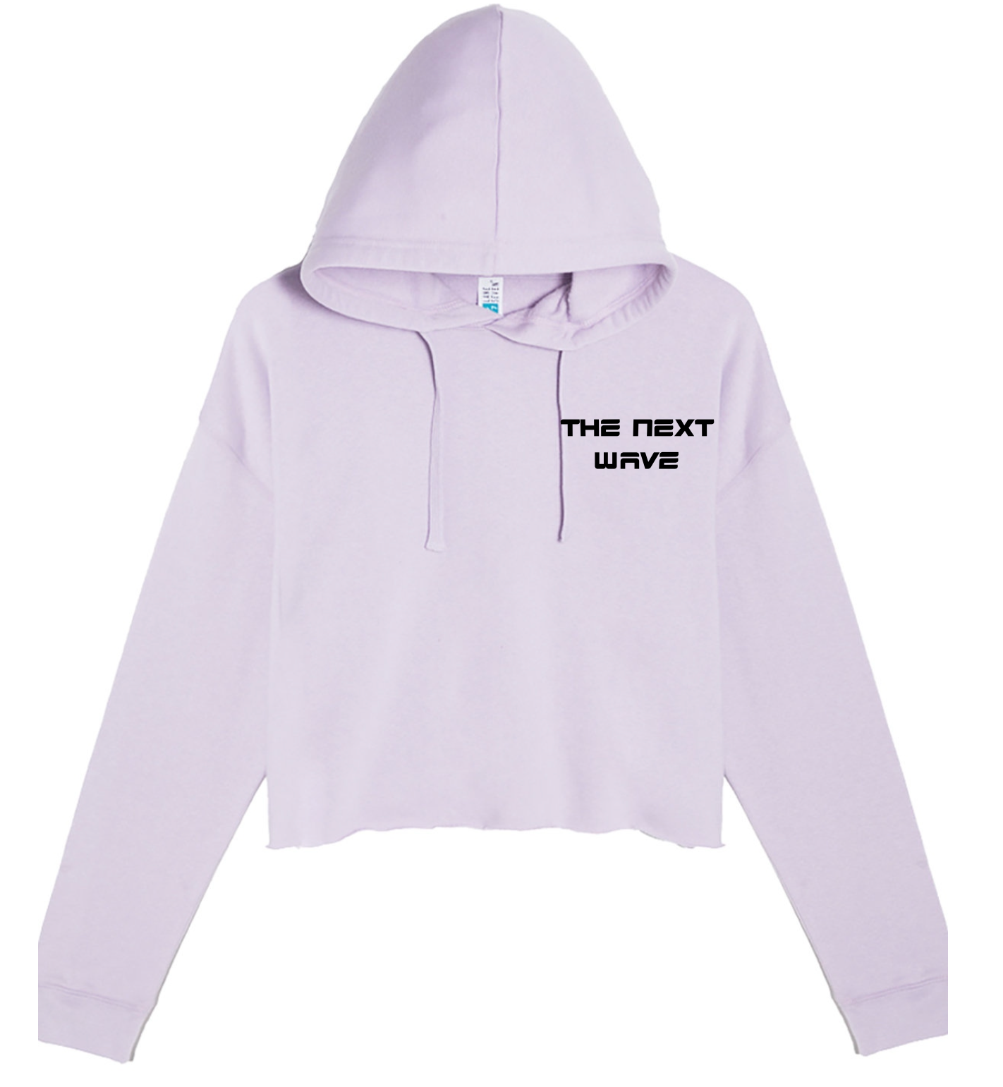 CROPPED BEACH BRAVE WAVE HOODIE - LAVENDER