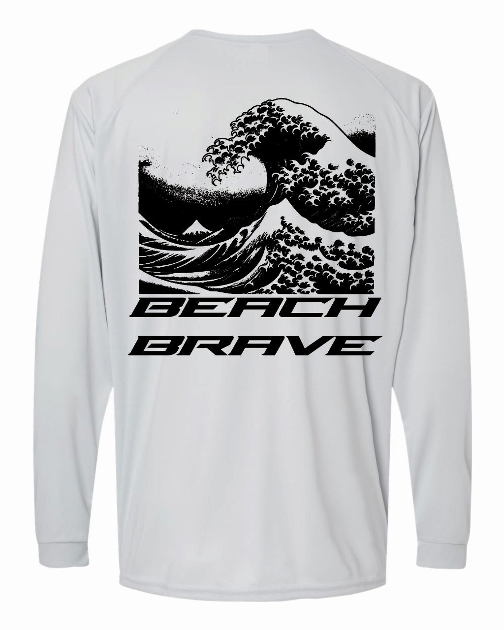 BEACH BRAVE UPF WAVE RASHGUARD - GRAY