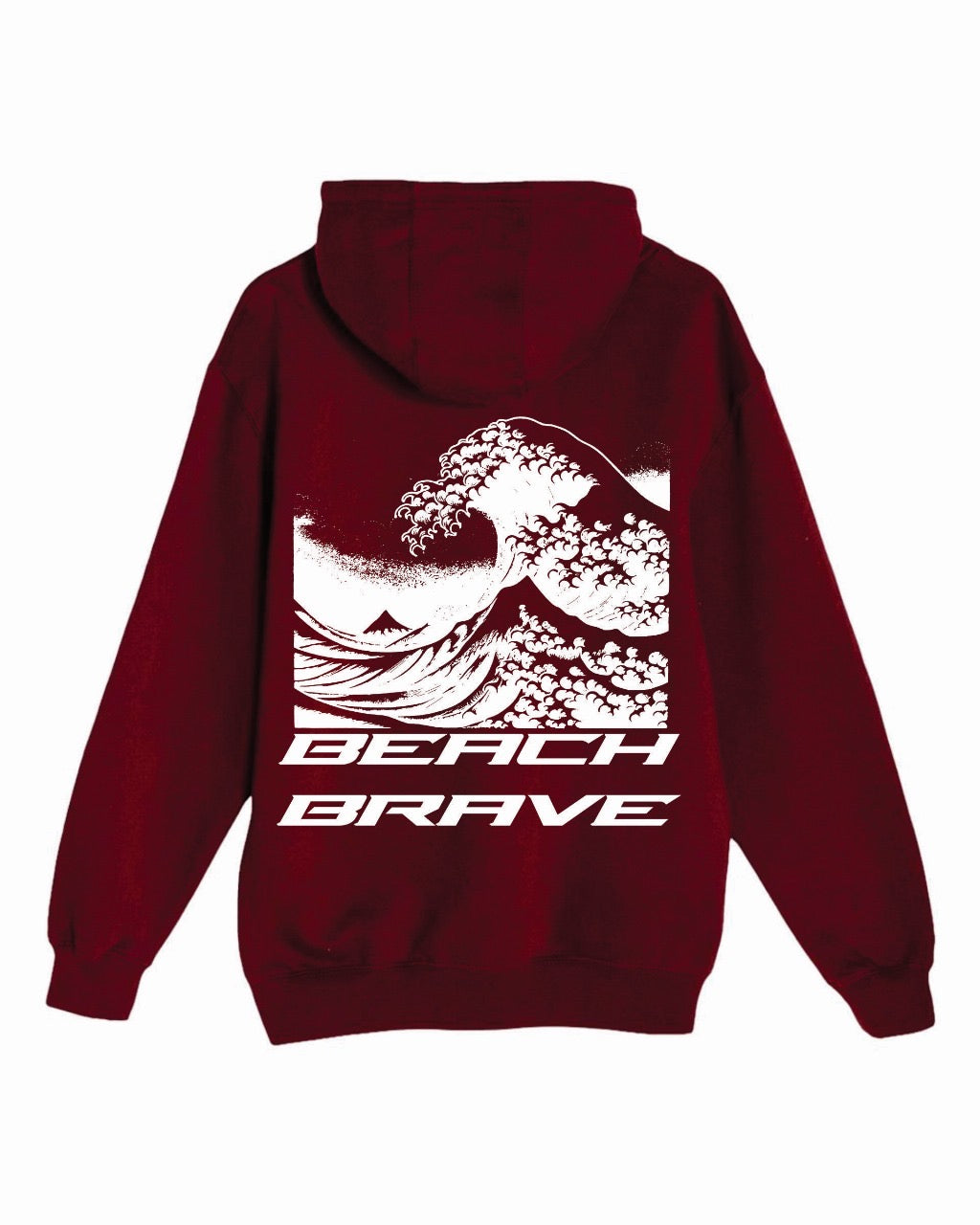 BEACH BRAVE PULLOVER WAVE HOODIE - BURGUNDY