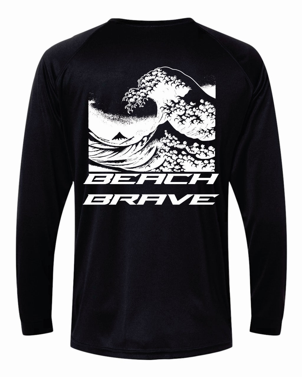 BEACH BRAVE UPF WAVE RASHGUARD - BLACK