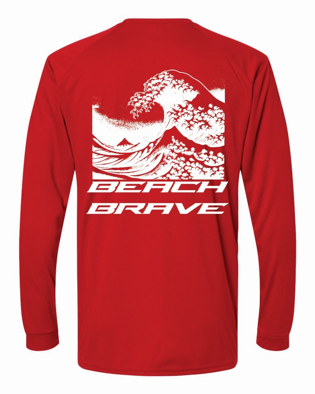 BEACH BRAVE UPF WAVE RASHGUARD - RED