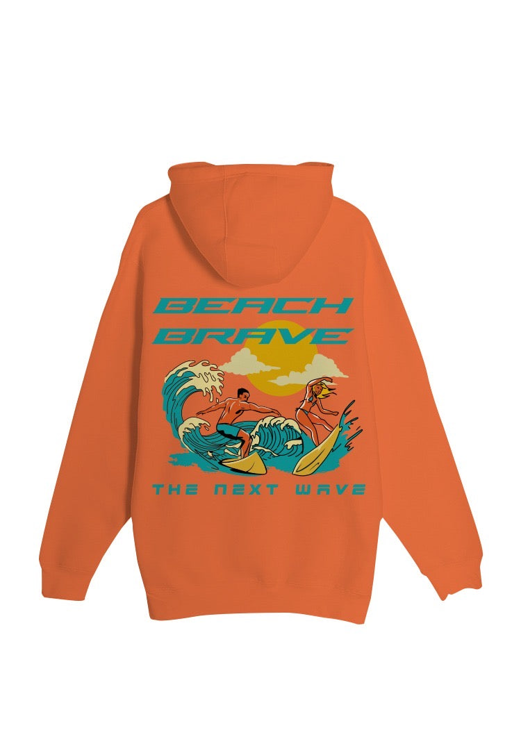 BEACH BRAVE PULLOVER SURF HOODIE - APRICOT