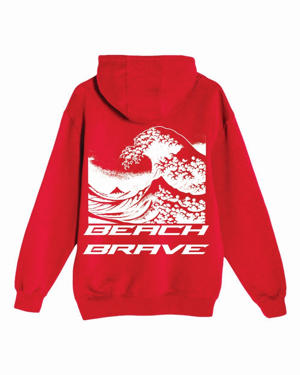 BEACH BRAVE PULLOVER WAVE HOODIE - RED