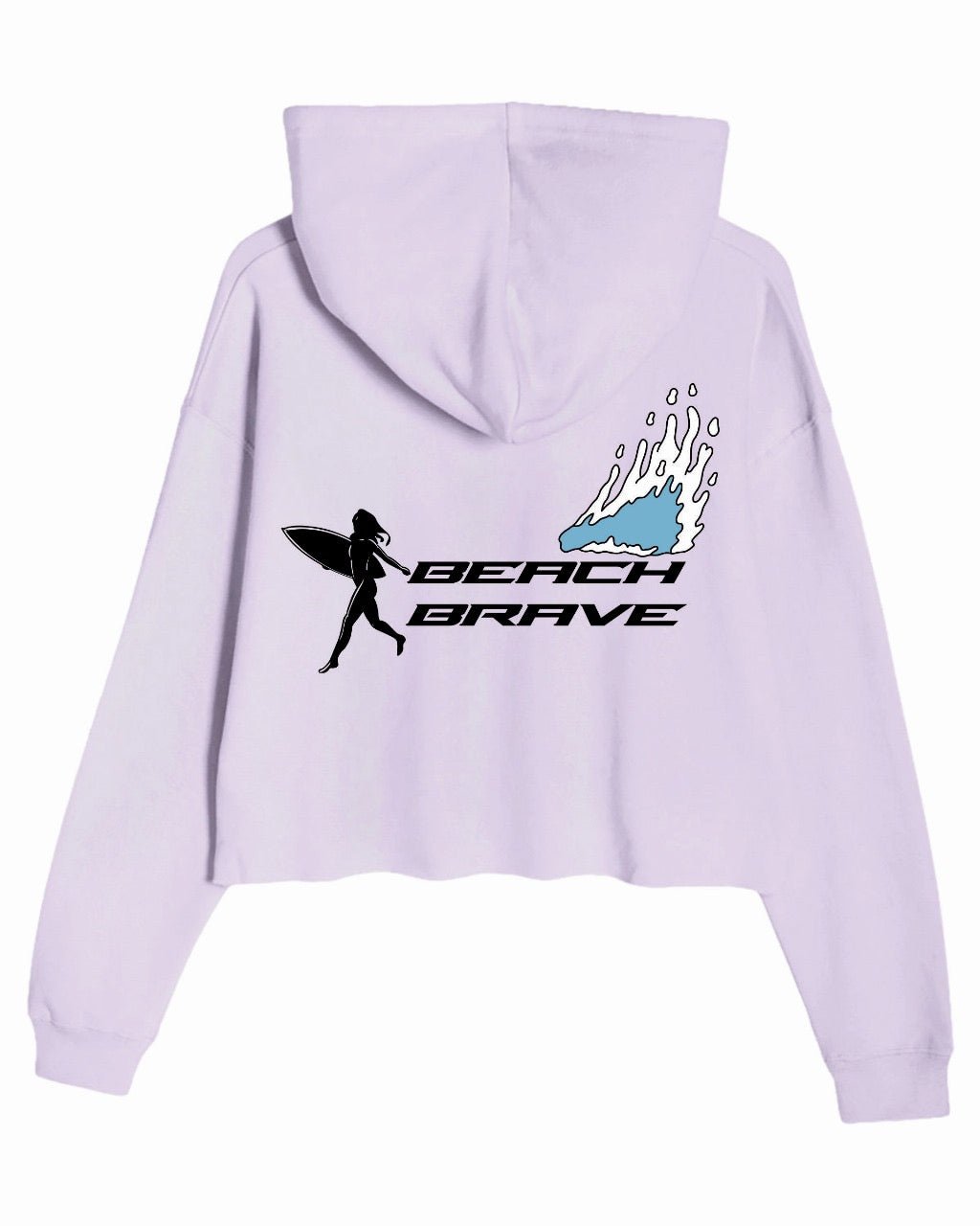 CROPPED BEACH BRAVE SHADOW HOODIE - LAVENDER