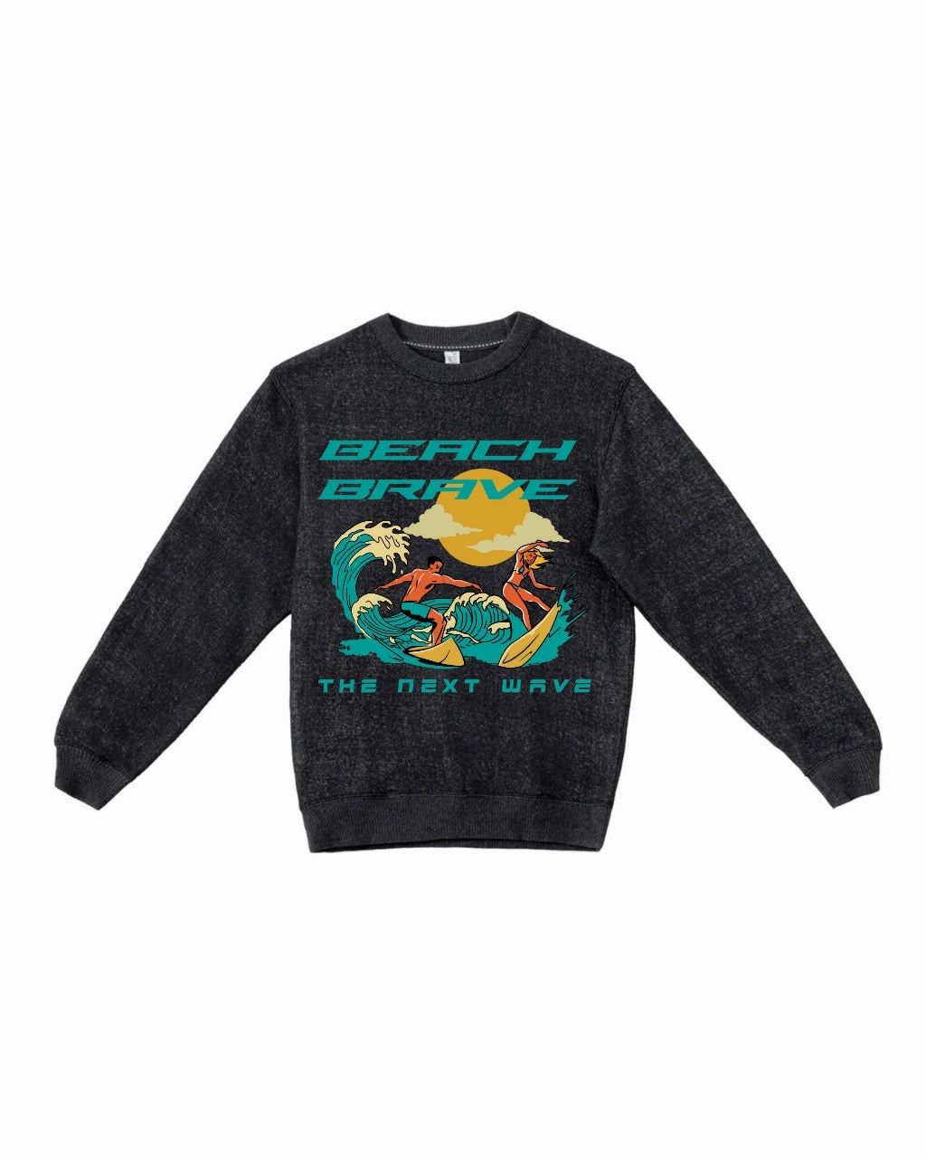 NANTUCKET BEACH BRAVE SURFING - BLACK