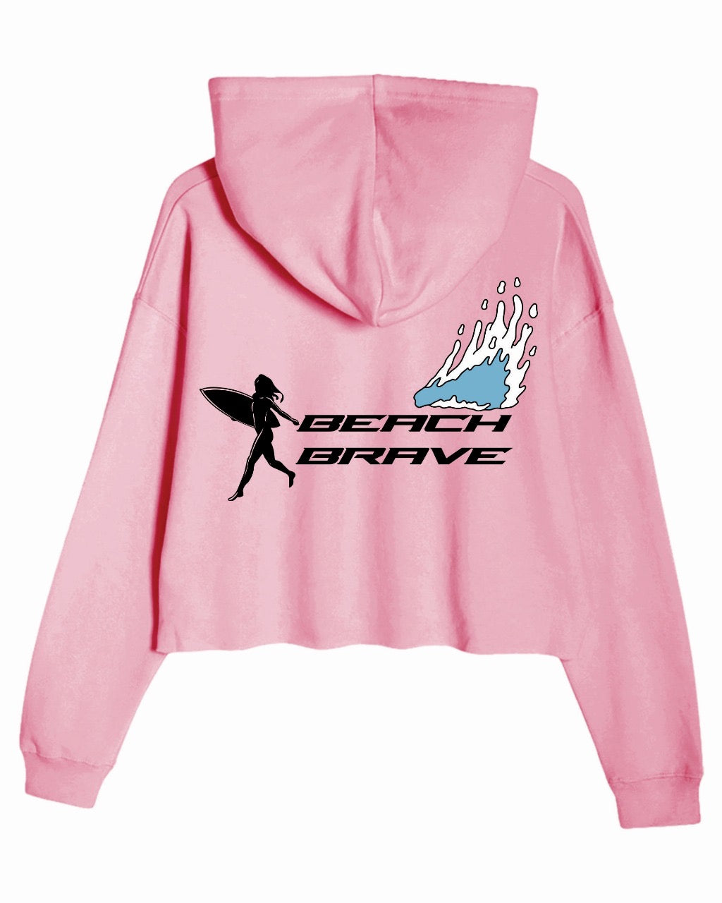 CROPPED BEACH BRAVE SHADOW HOODIE - PINK