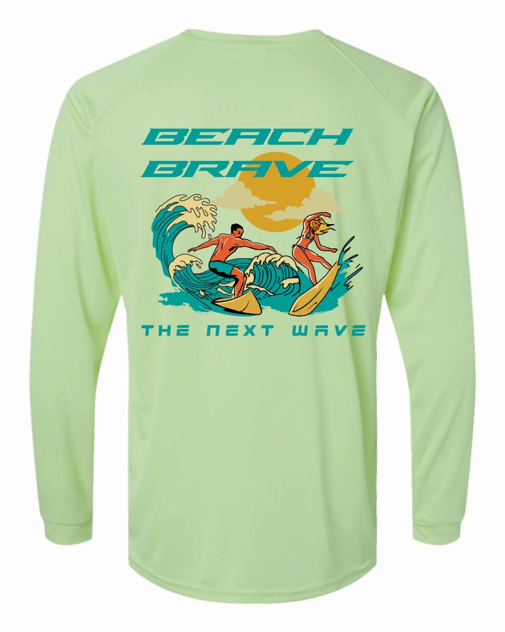 BEACH BRAVE UPF SURF RASHGUARD - GREEN