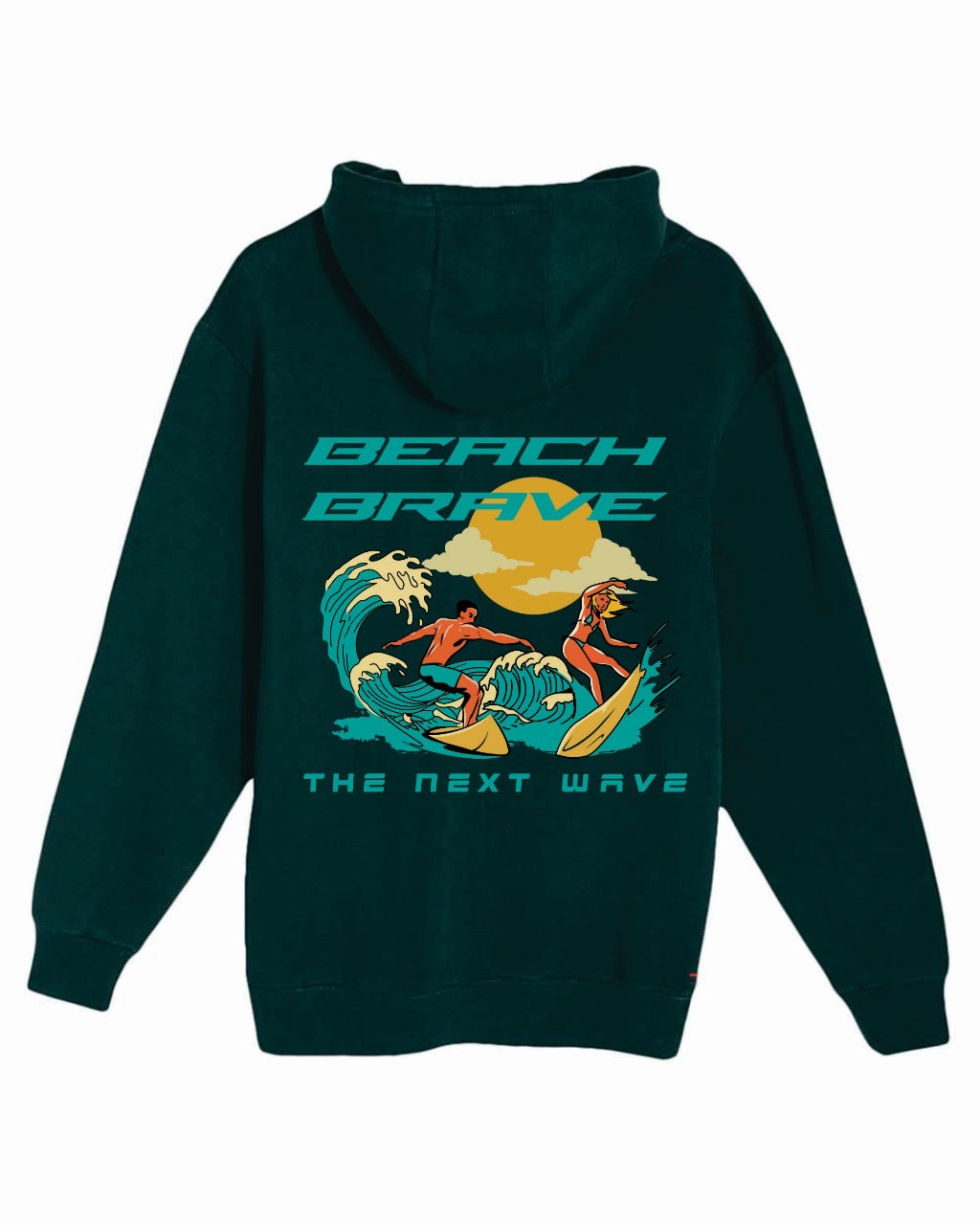 BEACH BRAVE PULLOVER SURF HOODIE - EMERALD