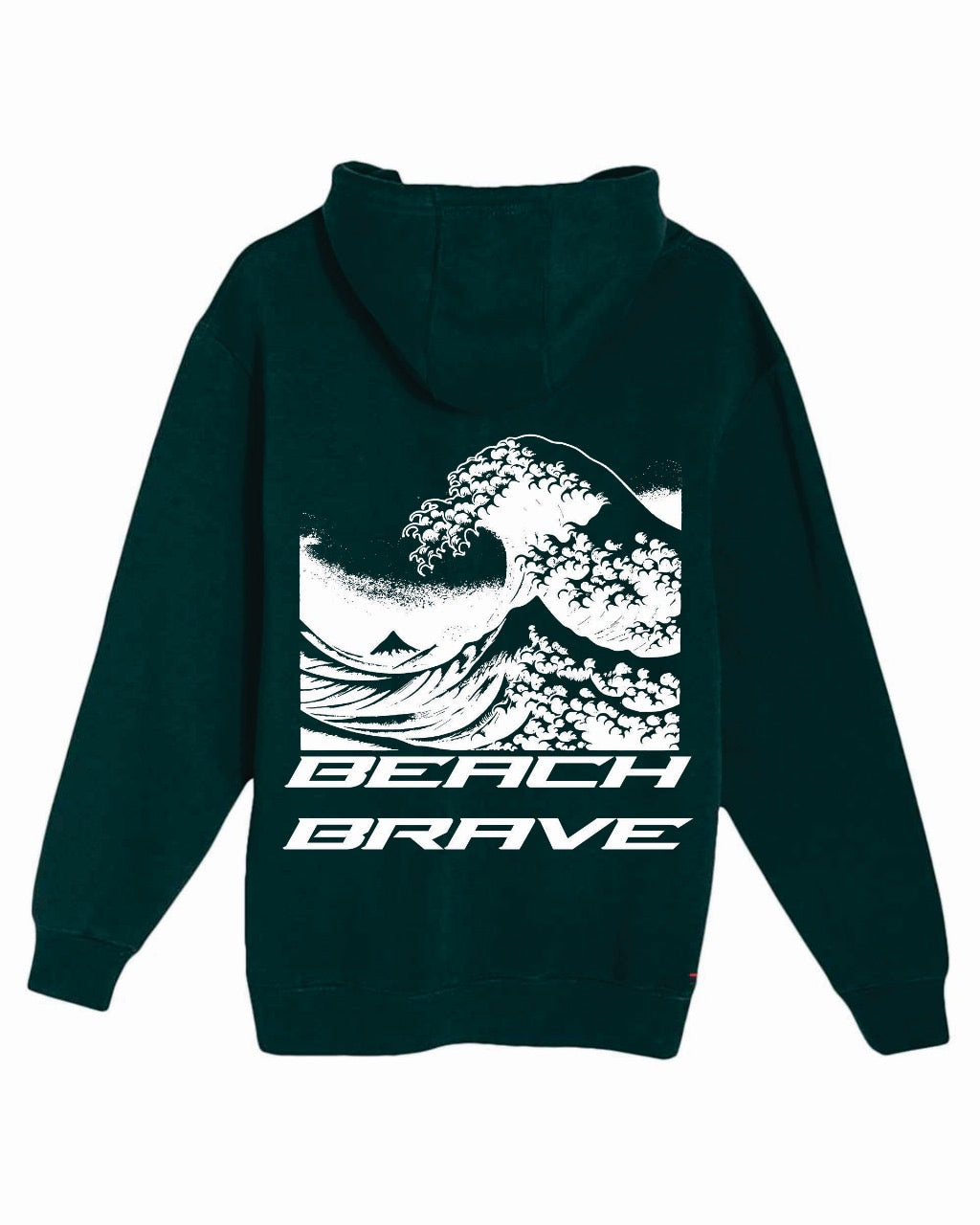 BEACH BRAVE PULLOVER WAVE HOODIE - EMERALD